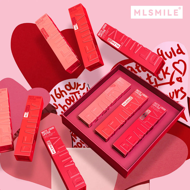 3 PCS Matte Ink Liquid Lipstick Long Lasting Velvet Nude Lip Gloss Non-stick Cup Waterproof Lips Tint Waterproof Make Up